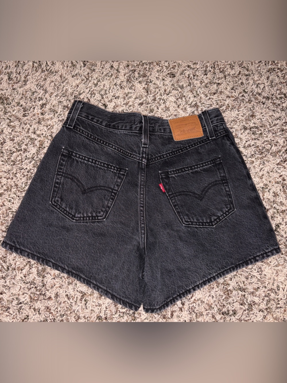 Levi's Black Washed Denim 80’s Mom Shorts